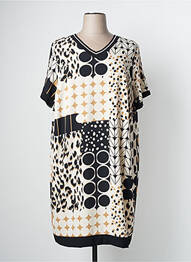 Rochie midi imprimeu fantezie mâneci scurte negru TELMAIL femme