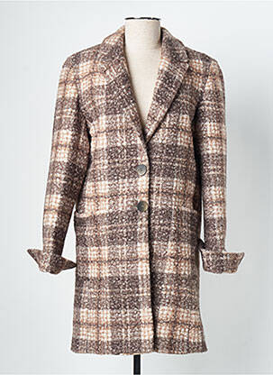 Palton lung maro SIGNE NATURE femeie