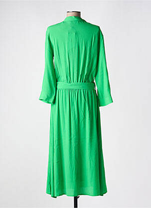 Rochie lungă croială cambrată mâneci 3/4 verde SIGNATURE femeie