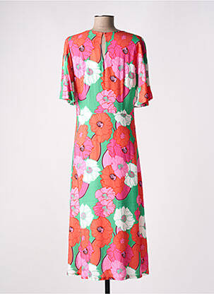 Rochie lungă mâneci scurte mâneci scurte roz SIGNE NATURE femeie