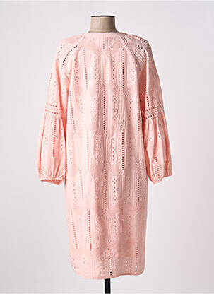 Rochie midi mâneci lungi mâneci lungi roz SIGNE NATURE femeie