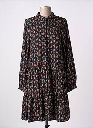 Rochie scurtă croială evazată mâneci lungi negru MOLLY BRACKEN femeie