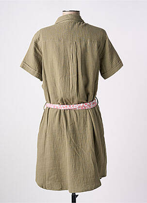 Rochie scurtă mâneci scurte mâneci scurte verde C'EST BEAU LA VIE femeie