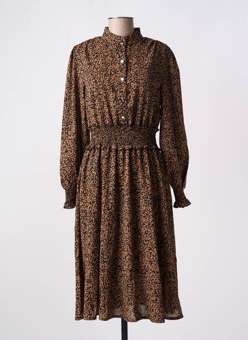 Rochie midi maro MARBLE femeie