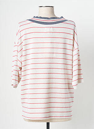 Tricou guler în v mâneci scurte bej ANDAM femme