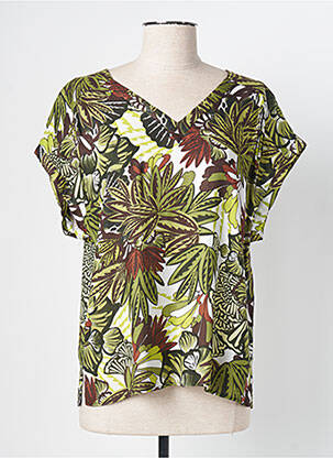 Tricou guler în v mâneci scurte verde DIANE LAURY femeie