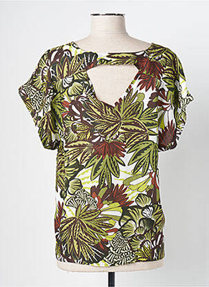 Tricou guler în v mâneci scurte verde DIANE LAURY femeie