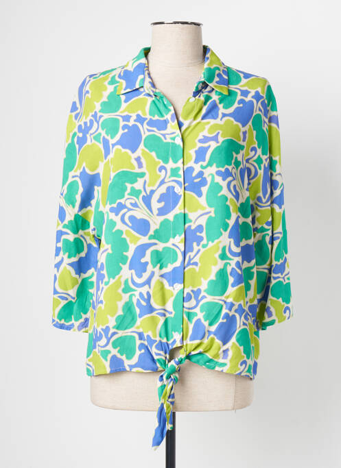 Cămașă croială cambrată mâneci 3/4 albastru SIGNE NATURE femme