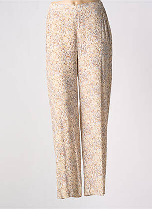 Pantalon drept talie elastică bej SIGNE NATURE femeie