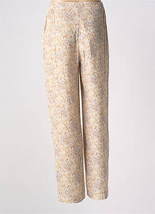 Pantalon drept talie elastică bej SIGNE NATURE femeie