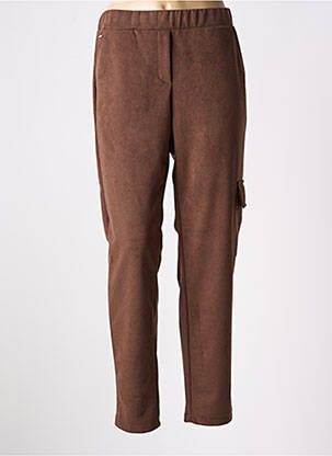 Pantalon slim talie elastică maro PAZ TORRAS femeie