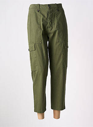 Pantalon 7/8 închidere cu fermoar sub clapetă cu nasturi verde LION OF PORCHES femeie