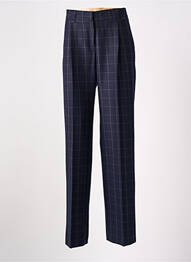 Pantalon drept închidere cu fermoar sub clapetă cu cârlig talie joasă albastru ANDAM femme