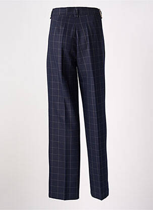Pantalon drept închidere cu fermoar sub clapetă cu cârlig talie joasă albastru ANDAM femeie