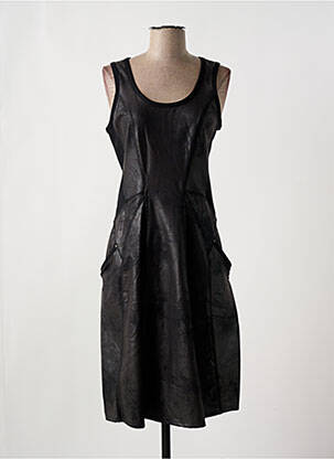 Rochie midi fără mâneci fără mâneci negru 3322 femeie
