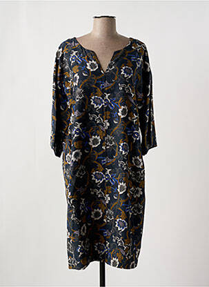 Rochie midi imprimeu floral mâneci lungi albastru THOUGHT femeie