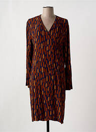 Rochie midi imprimeu fantezie mâneci lungi albastru NICE THINGS femeie