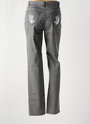 Pantalon larg țesătură poplin gri SAINT HILAIRE femeie