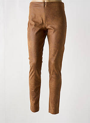 Pantalon slim talie elastică maro LAUREN VIDAL femeie