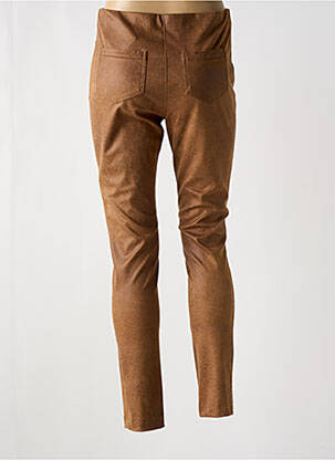 Pantalon slim talie elastică maro LAUREN VIDAL femeie