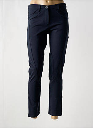 Pantalon slim țesătură poplin albastru MYRINE femeie