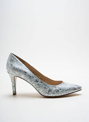 Pantofi cu toc țesătură satinată toc de 7 la 9 cm argintiu I LOVE SHOES femeie
