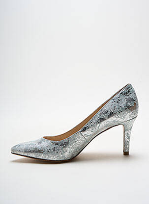 Pantofi cu toc țesătură satinată toc de 7 la 9 cm argintiu I LOVE SHOES femeie