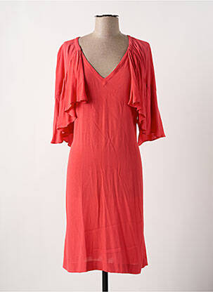 Rochie scurtă croială fluidă mâneci 3/4 roz STELLA FOREST femeie