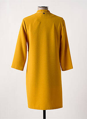 Rochie midi mâneci 3/4 mâneci 3/4 galben SCEE femeie