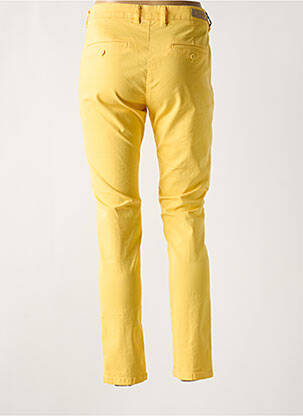 Pantalon chino închidere cu fermoar sub clapetă cu nasturi galben DENIM STUDIO femeie