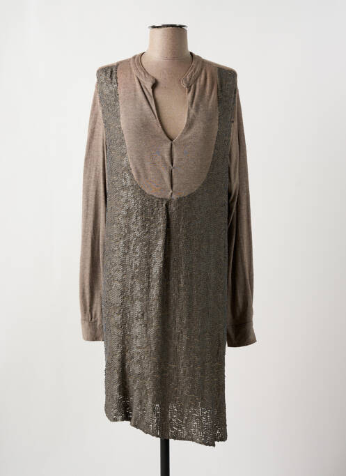 Rochie midi bej CHARLIE JOE femeie