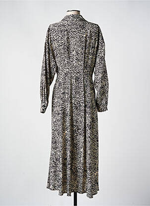 Rochie lungă imprimeu fantezie mâneci lungi negru MSCH COPENHAGEN femeie
