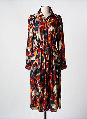 Rochie lungă mâneci lungi mâneci lungi maro B.YOUNG femeie