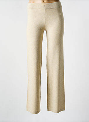 Pantalon drept talie elastică bej MSCH COPENHAGEN femeie