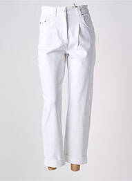 Pantalon 7/8 închidere cu fermoar sub clapetă cu nasturi alb MAX & MOI femme