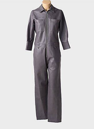 Salopetă-pantalon guler de bluză mâneci lungi gri MAX & MOI femeie