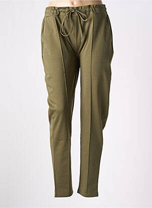 Pantalon chino țesătură poplin mărime normală verde CULTURE femeie