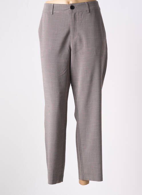 Pantalon drept țesătură poplin mărime normală maro CULTURE femme