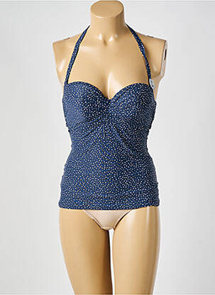 Top de baie efect material satinat albastru ESPRIT femeie
