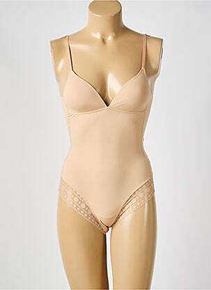 Body de lenjerie efect material satinat culoare piersică ESPRIT femeie