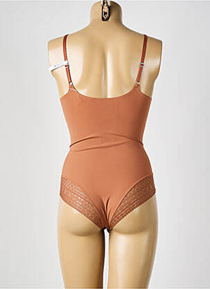 Body de lenjerie efect material satinat maro ESPRIT femeie