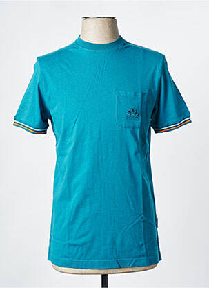 Tricou croială cambrată mâneci scurte albastru SUNDEK bărbat