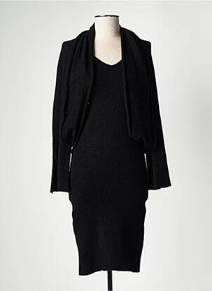 Rochie pulover elasticitate mâneci lungi negru CARTA LIBERA femeie