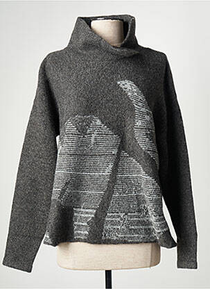 Pulover cu guler înalt gri NUZINA femeie