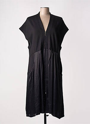 Rochie midi croială fluidă mâneci scurte negru KOKOMARINA femeie