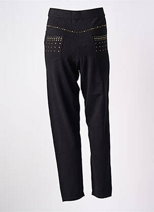 Pantalon slim talie elastică negru LEO & UGO femeie