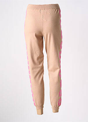 Pantalon drept talie elastică bej LEO & UGO femeie