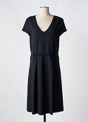 Rochie midi închidere cu fermoar la spate mâneci scurte negru EMPORIO ARMANI femeie
