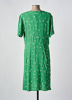 Rochie midi țesătură crep mâneci scurte verde NICE THINGS femeie