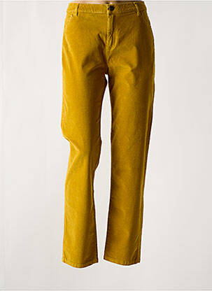 Pantalon drept elasticitate galben NICE THINGS femeie